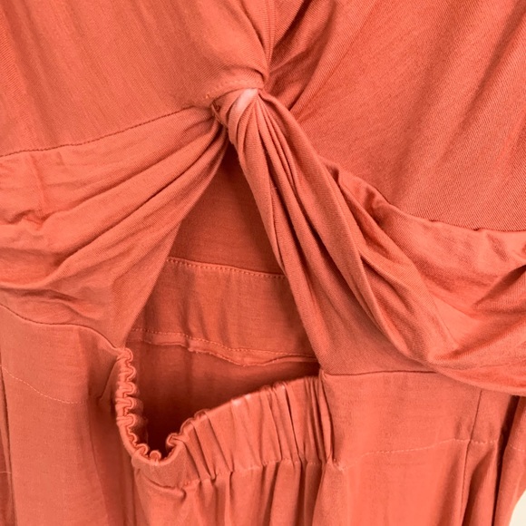 Enza Costa Twist Front Dress in Peach - Picture 6 of 7